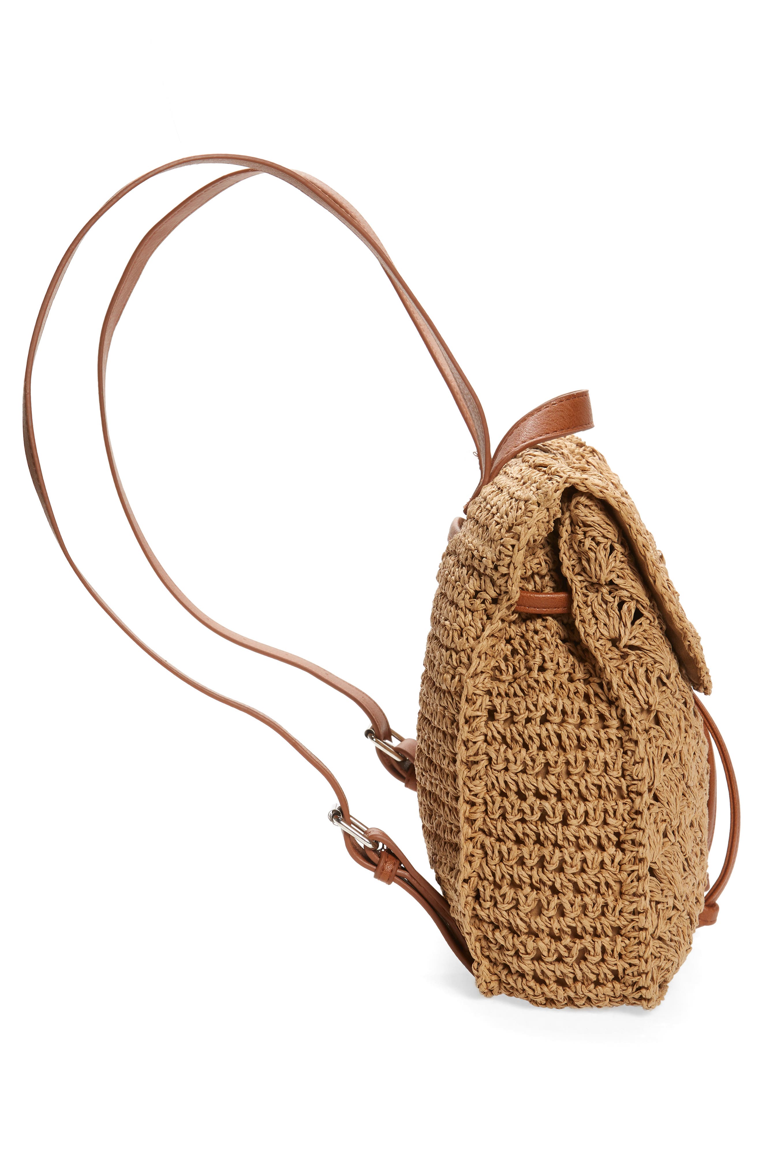 Ravi Straw Backpack, Alternate, color, DARK NATURAL