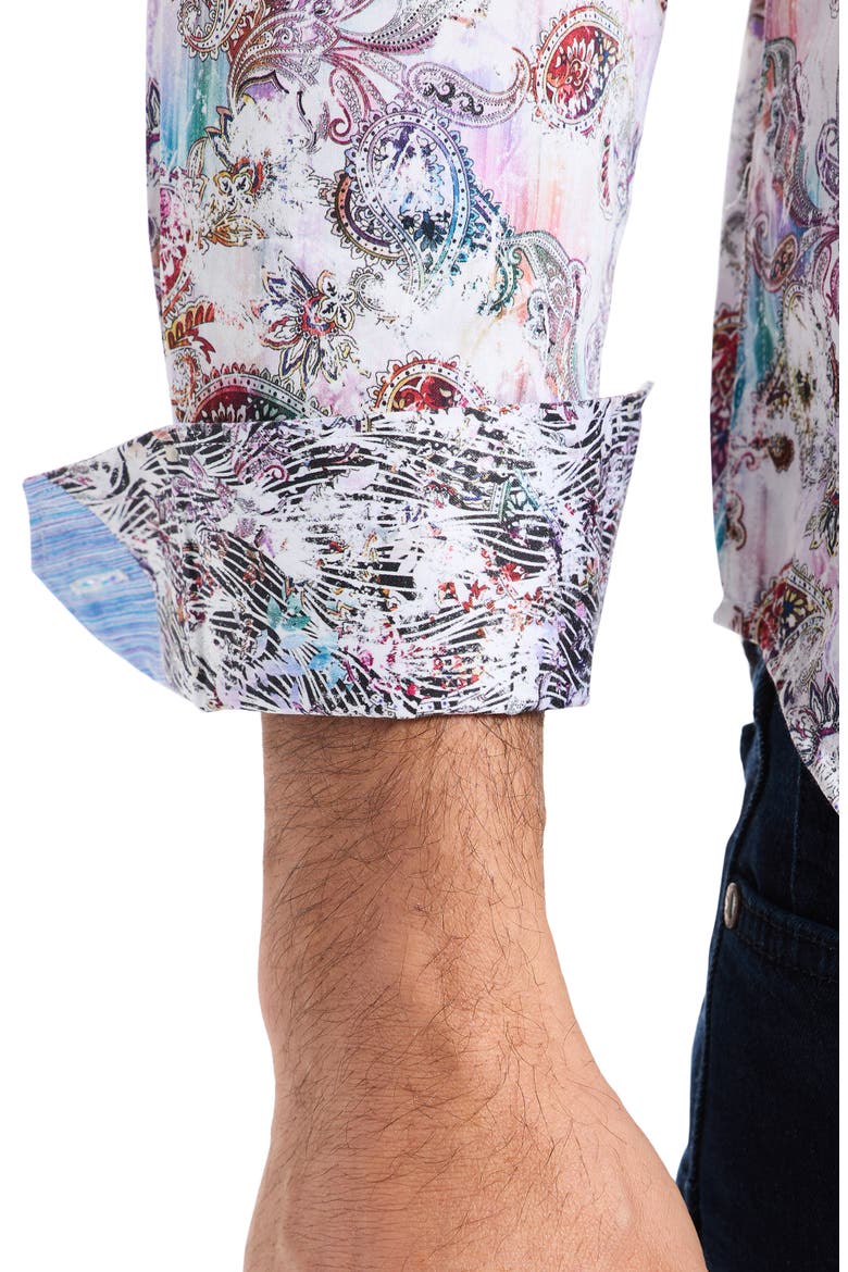 Fawley Paisley Button-Up Shirt, Alternate, color, WHITE MULTI