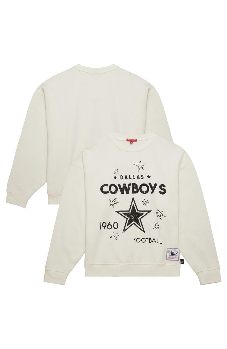 Mitchell & Ness Women's Mitchell & Ness Cream Dallas Cowboys Plus Size Shooting Star Sweatshirt, Main, color, Cream