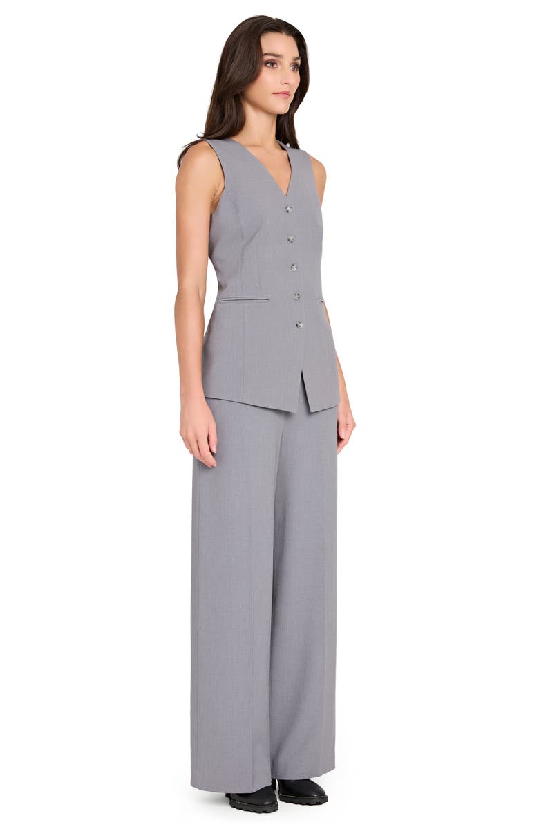 Tahari ASL Button-Up Vest, Alternate, color, Heather Grey