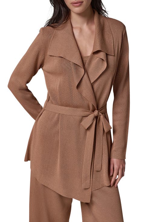 Metallic Belted Cardigan