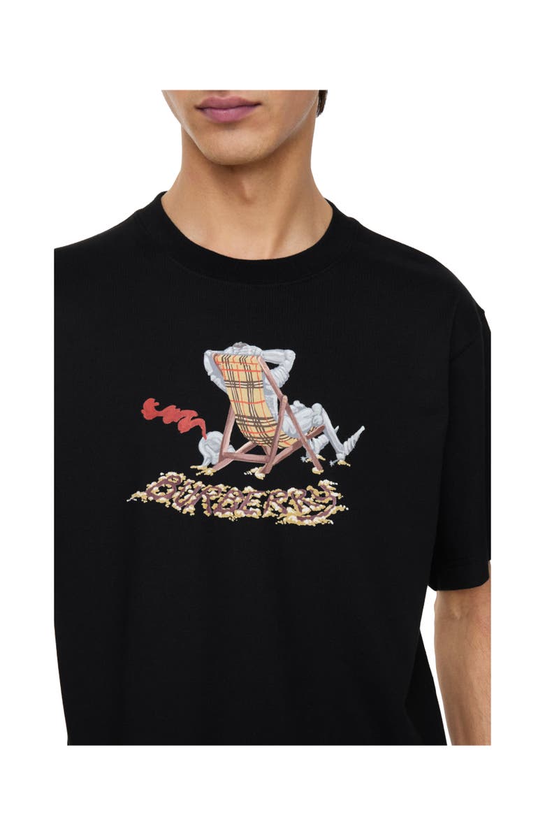 Burberry Beach Knight Cotton T-shirt, Alternate, color, Black