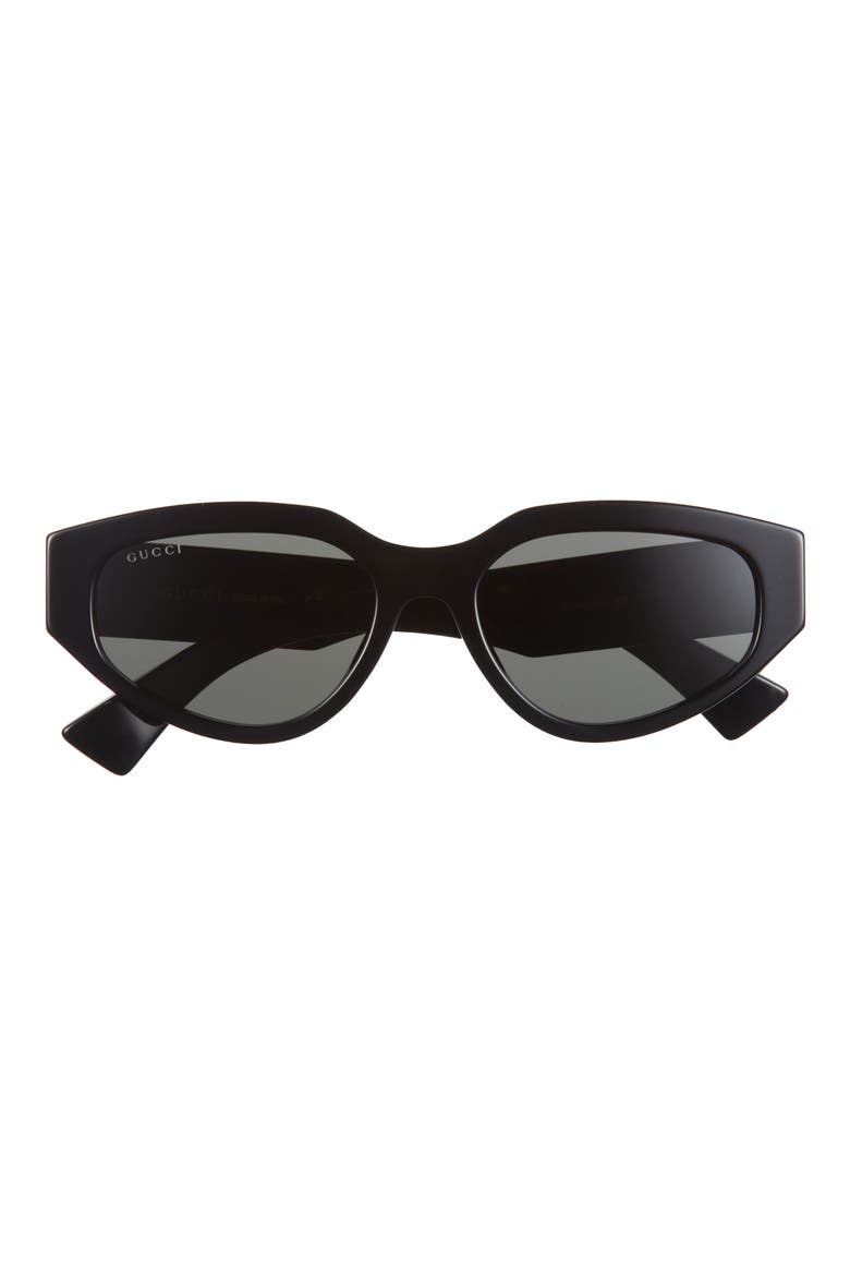 55mm Oval Sunglasses, Main, color, BLACK