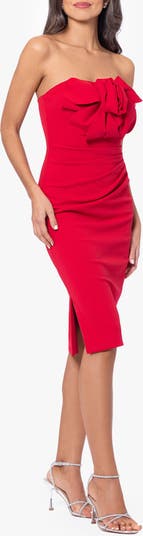 Rosette Strapless Cocktail Dress
