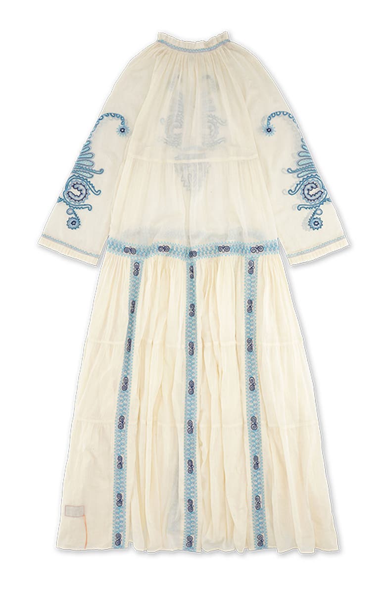 Fortela Arsia Embroidered Cotton Kaftan Dress, Alternate, color, Off White