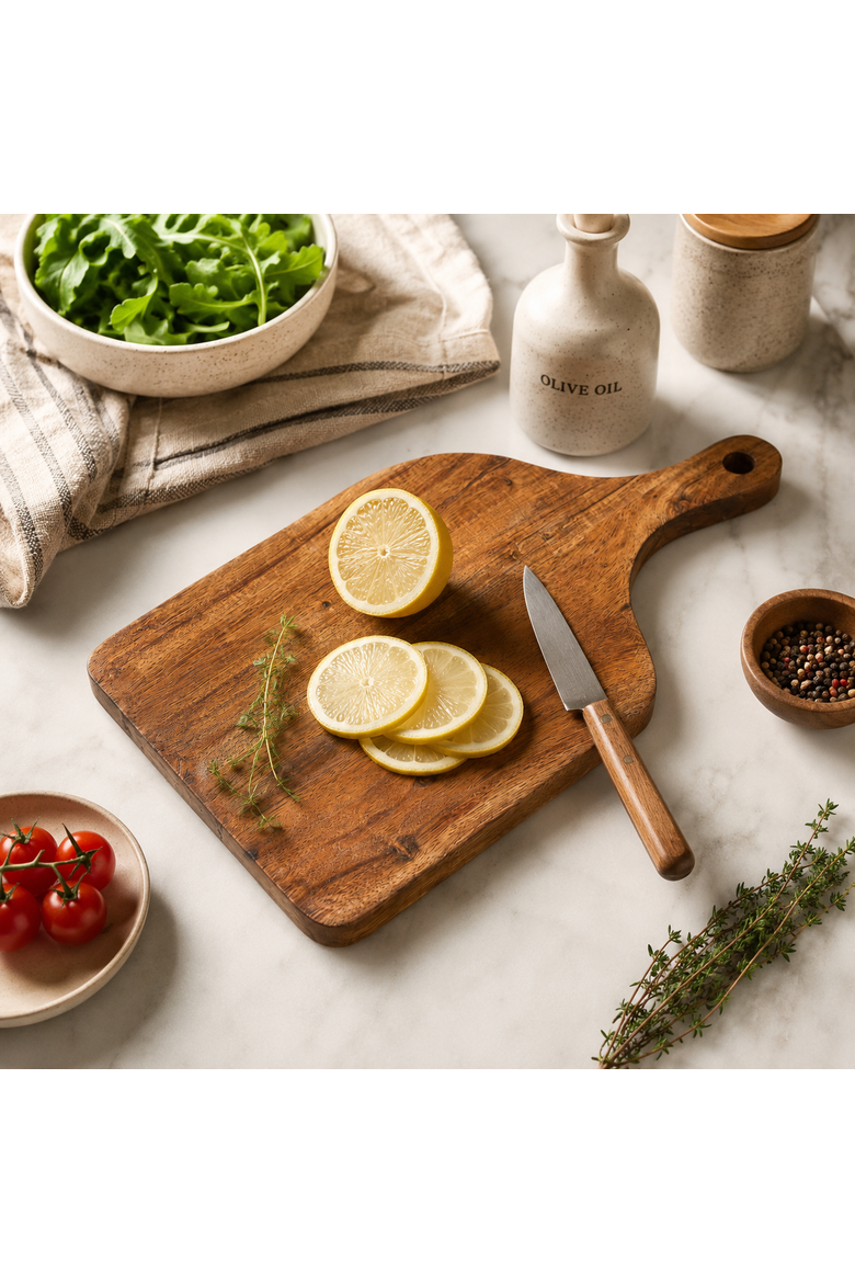 Acacia Wood Cutting Board with Handle Wooden Chopping Board, Alternate, color, Natural Wood