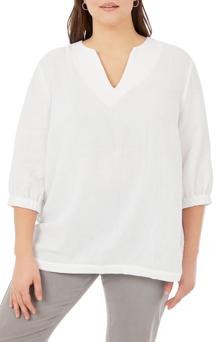 Foxcroft Evie Cotton Gauze Blouse, Main, color,