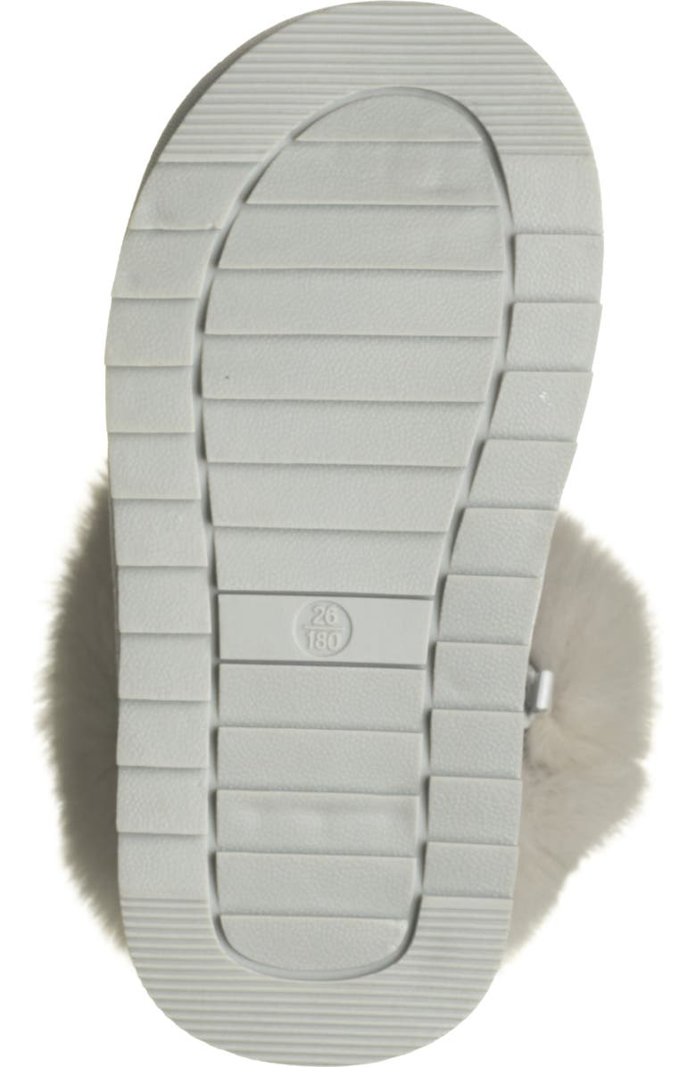 Doe A Dear Kids' Faux Fur Trim Glitter Boot, Alternate, color, Silver