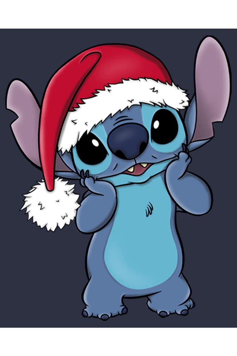 Women's Lilo & Stitch Santa Surprise  Graphic T-Shirt, Alternate, color, Navy Blue