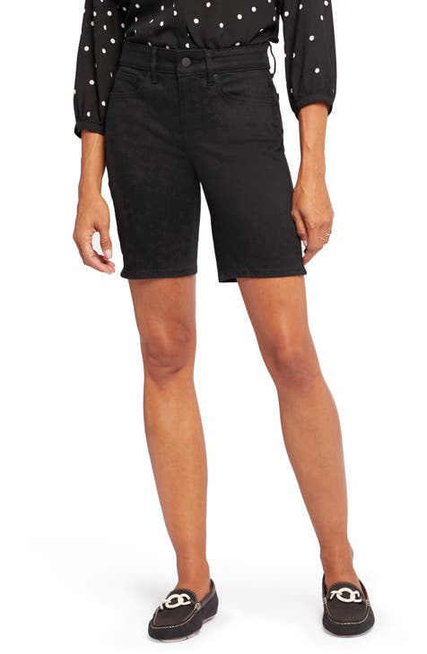 Long black jean shorts online