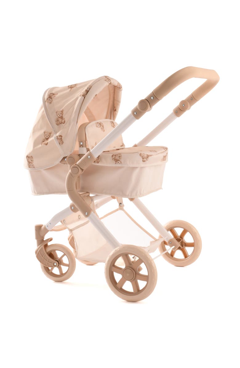 Roma Prams Teddy Single Doll Pram Beige & Bear Convertible 2 In 1, Kids 3+, Main, color, Beige