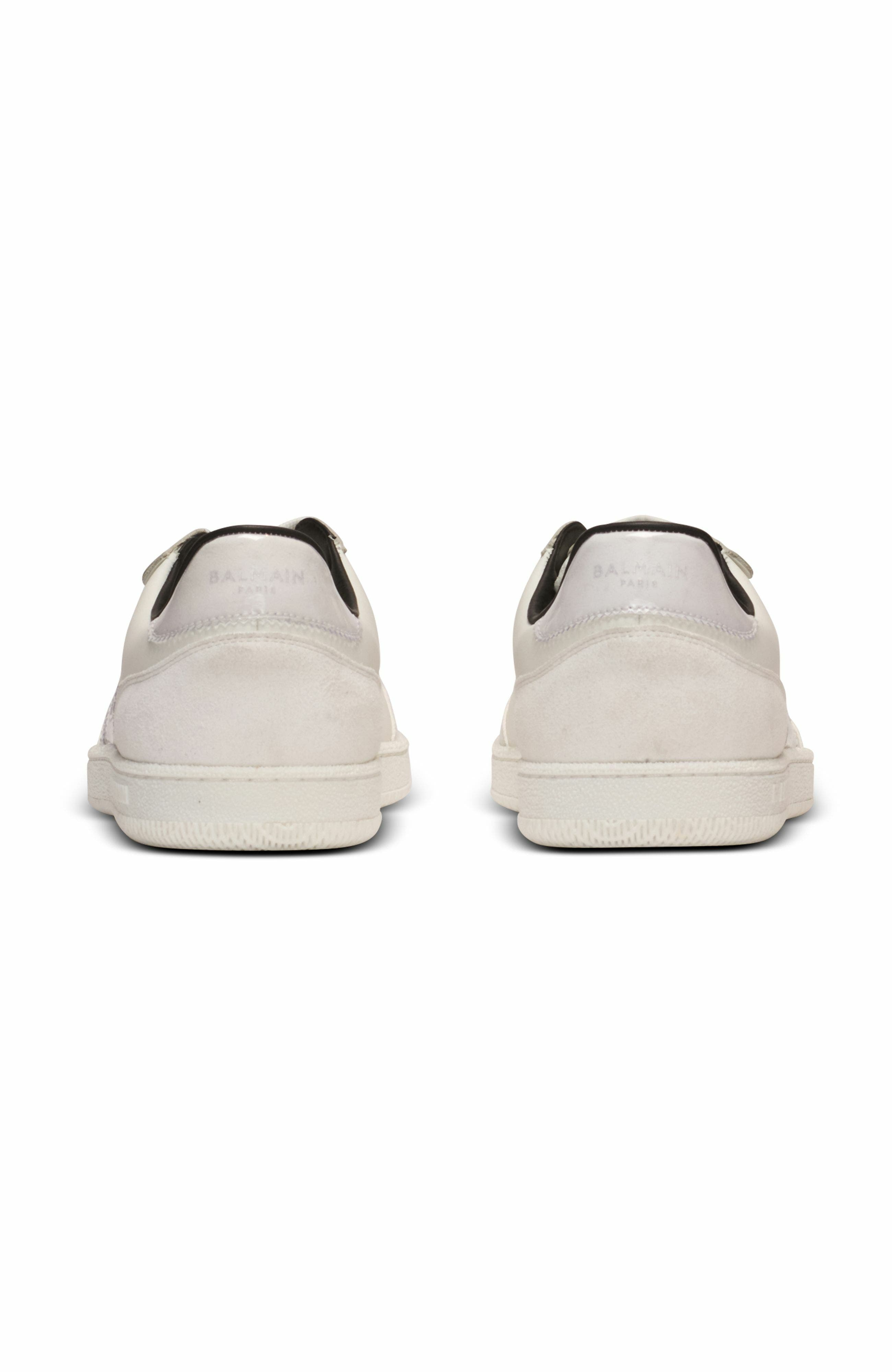 Suede Balmain Swan Trainers, Alternate, color, White