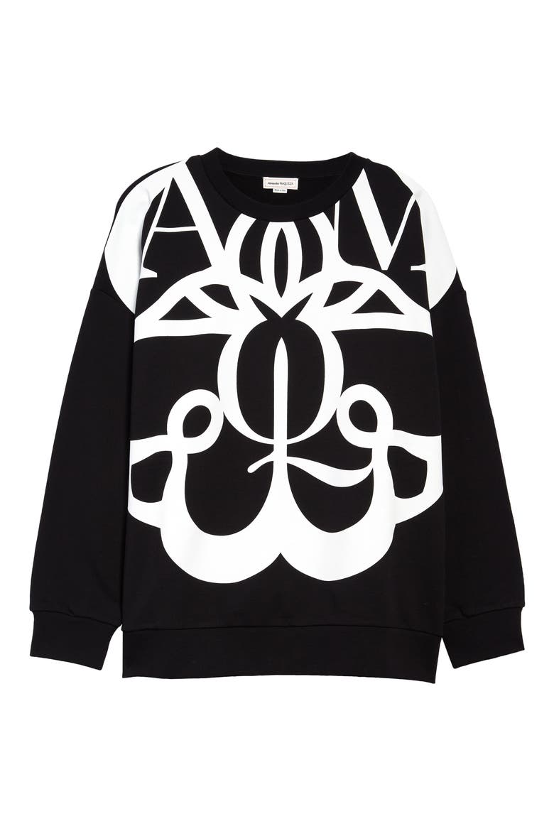Alexander McQueen Women's Exploded Seal Logo Sweatshirt, Main, color, NERO NATURAL