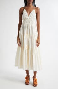 Ulla Johnson Freya Circle Jacquard Tiered Cotton Dress