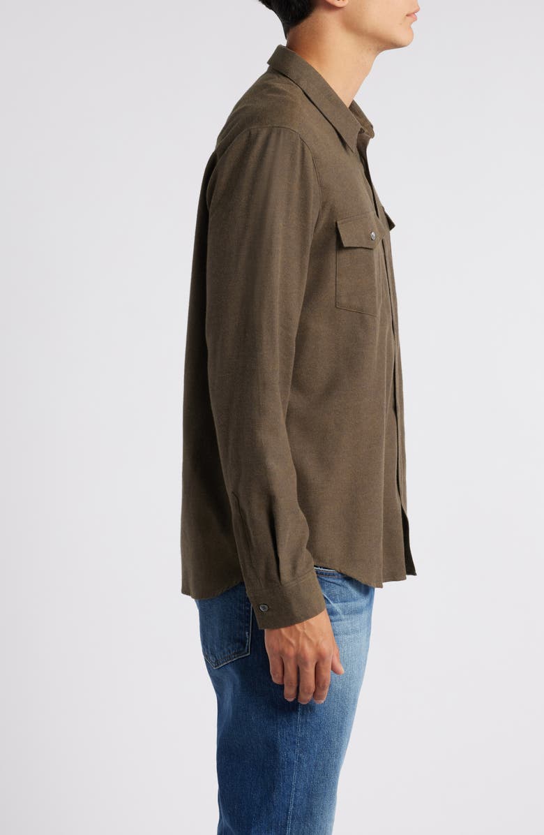 FRAME Cotton & Merino Wool Button-Up Shirt, Alternate, color, Soft Mocha