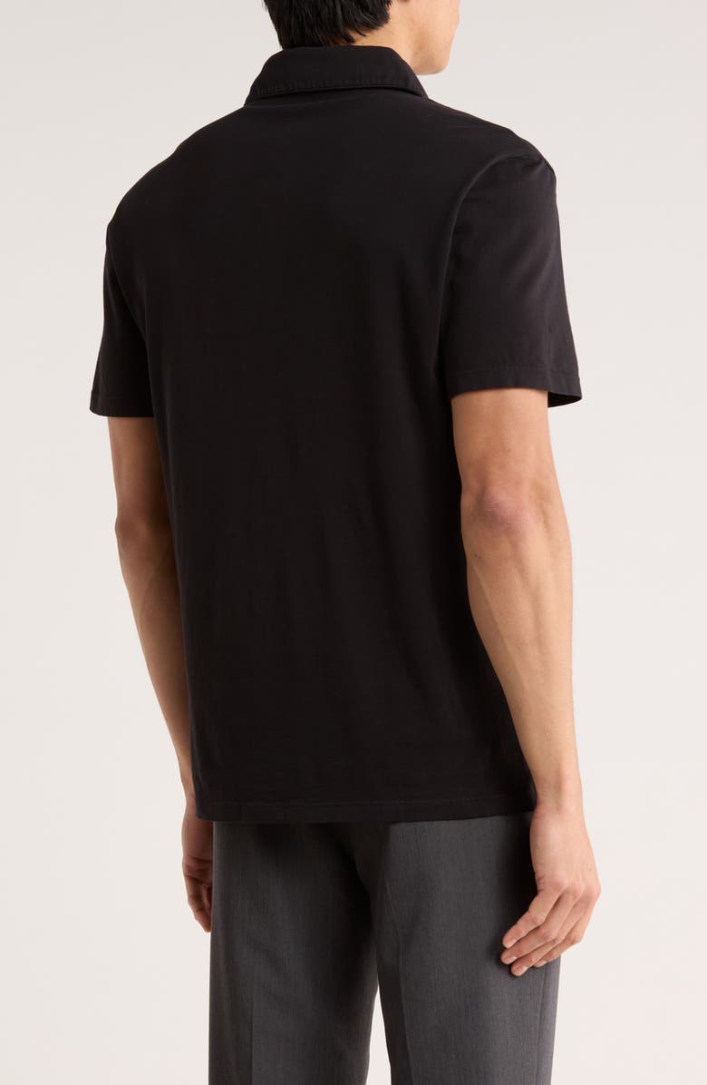 Vince Garment Dyed Cotton Polo, Alternate, color, Washed Black