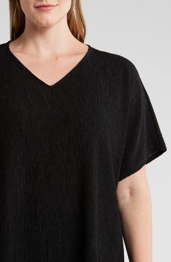 Eileen Fisher  V-Neck Tunic レディース シャツ トップス Black 1 Eileen Fisher V-Neck Tunic Top | Nordstrom