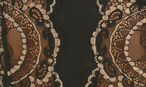 Oh La La Cheri Dakota Underwire Embroidered Lace & Mesh Underwire Teddy In Black