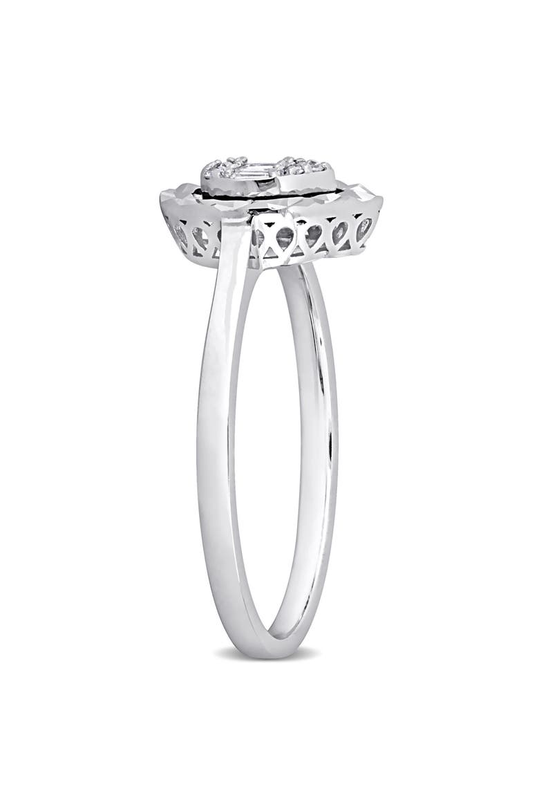 Diamond Teardrop Cluster Ring 14k, Alternate, color, 14k White Gold