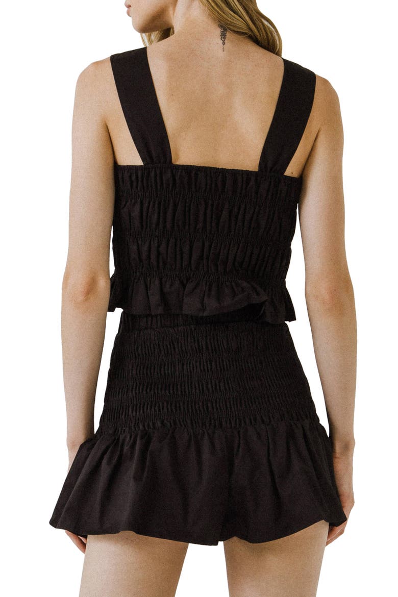 Smocked Ruffle Top, Alternate, color, BLACK