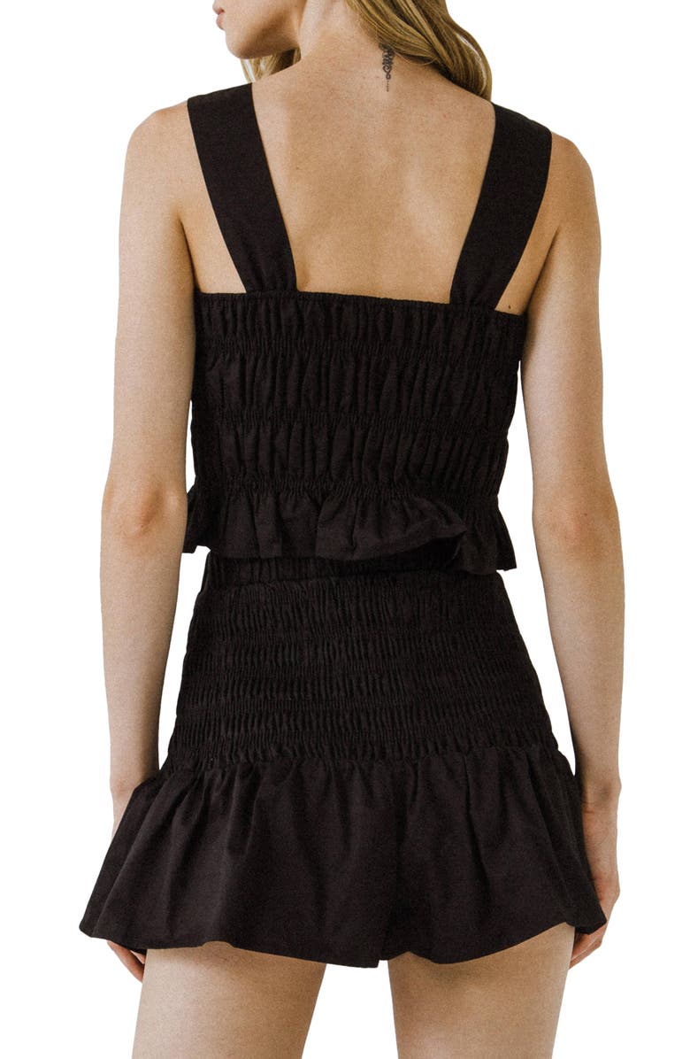Endless Rose Smocked Ruffle Top, Alternate, color, Black