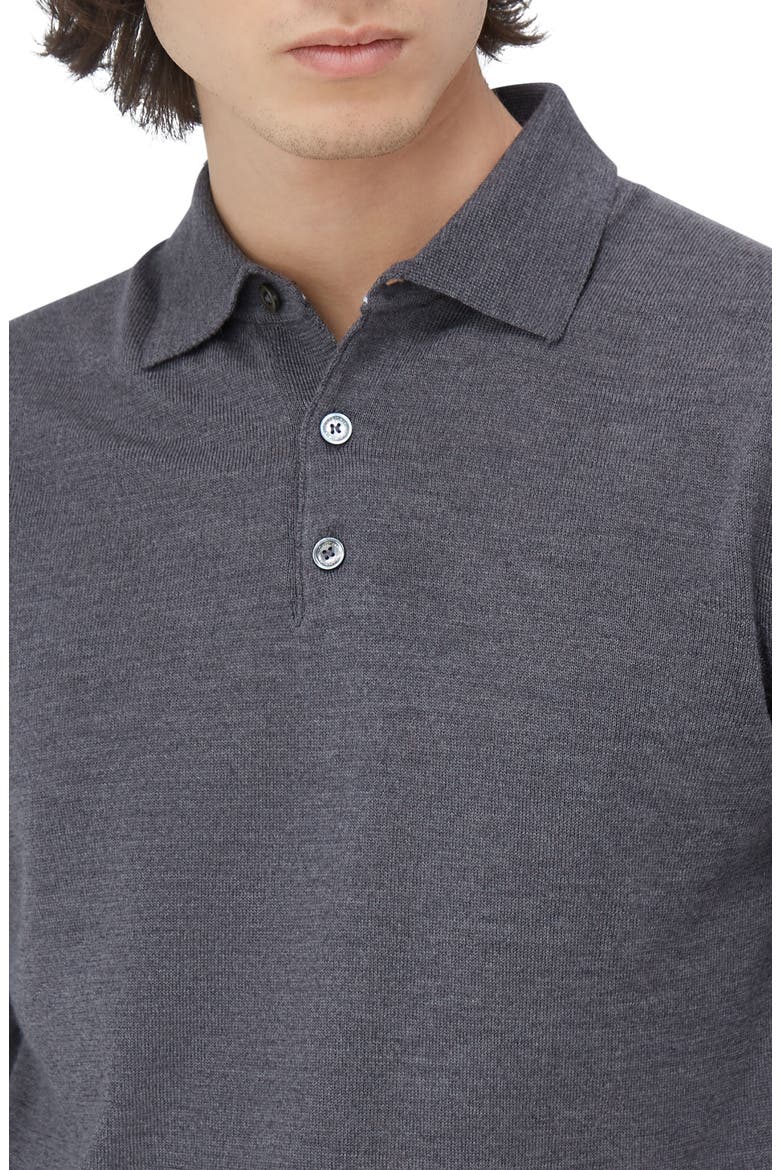 Merino Wool Polo Sweater, Alternate, color, ANTHRACITE