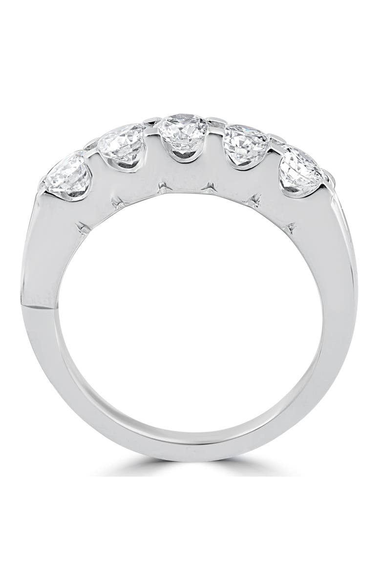 1ct Lab Grown Diamond 5-Stone Wedding Women's 10k Gold Ring, Alternate, color, 10k White Gold