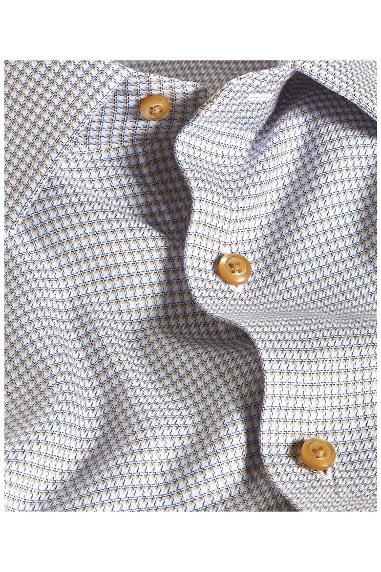 Regular Fit Microcheck Cotton Dress Shirt, Alternate, color, WHITE/ DUNE