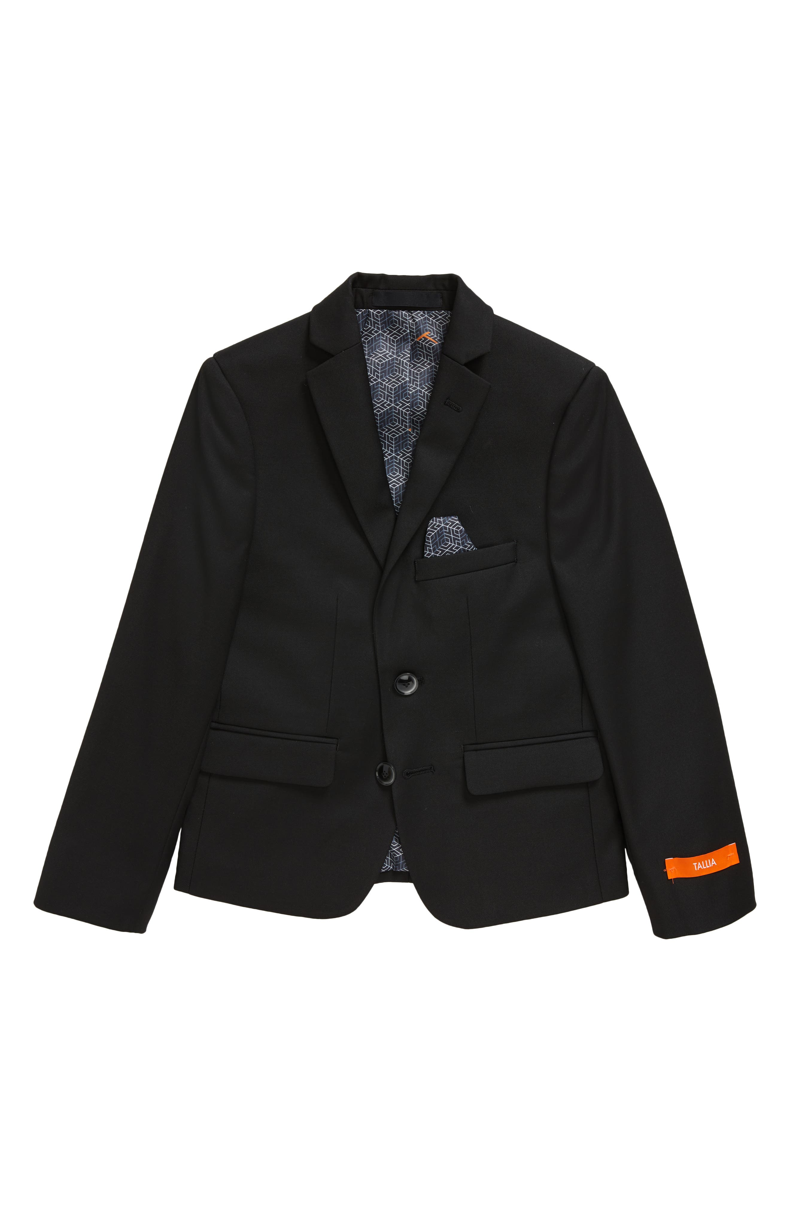 Tallia Kids' Solid Sport Coat in Black
