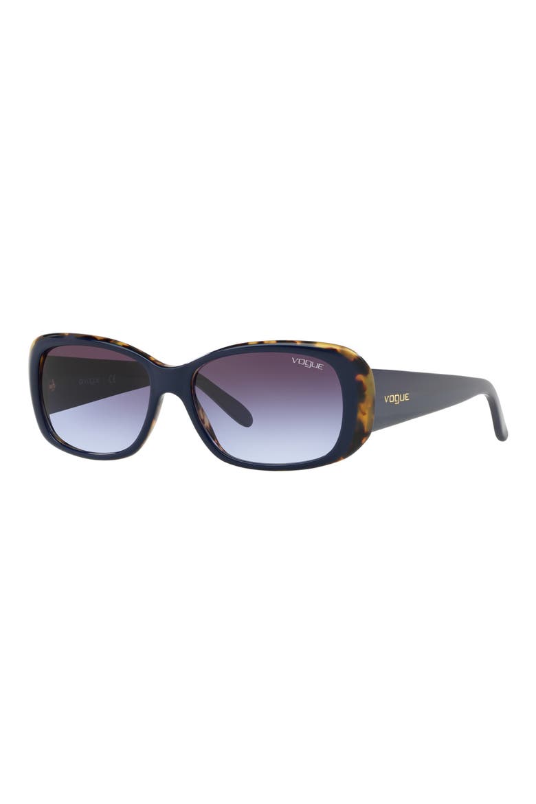 55mm Gradient Rectangular Sunglasses, Alternate, color, TORT BLUE