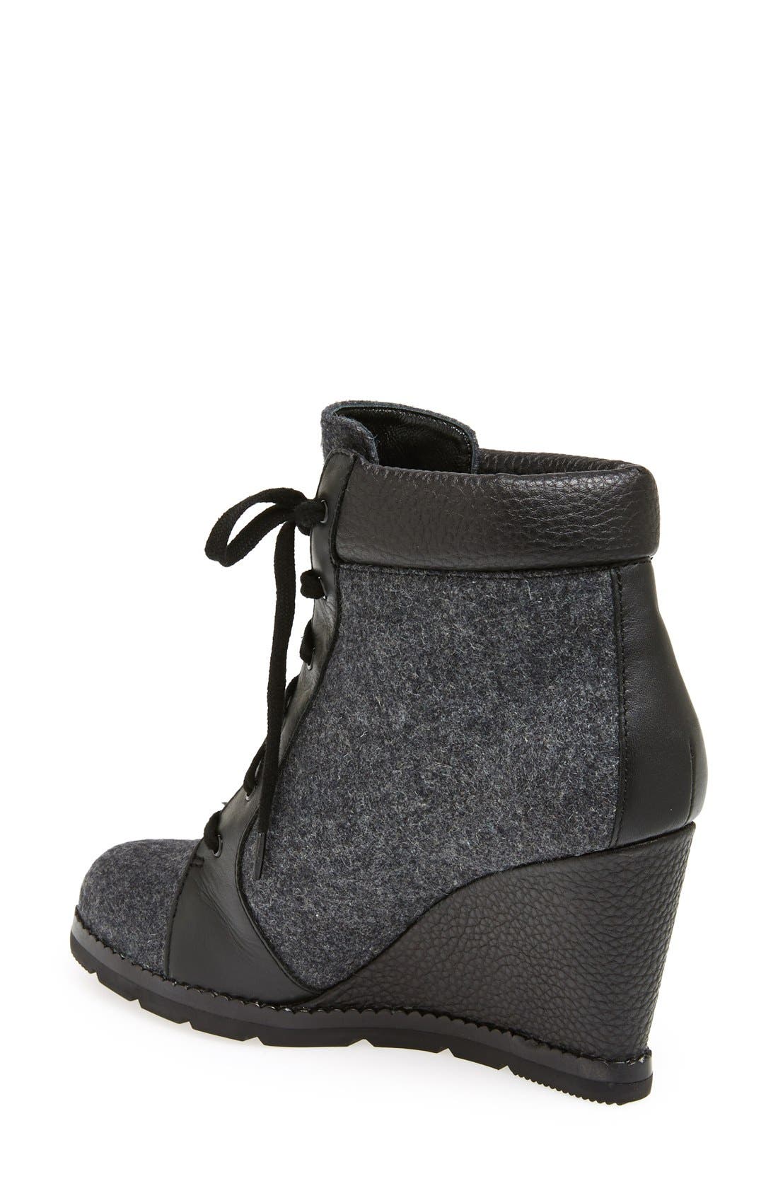 'saja' wedge bootie, Alternate, color, BLACK/ GREY