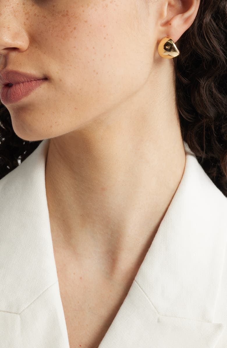 Nordstrom Small Puffy Tapered Hoop Earrings, Alternate, color, Gold