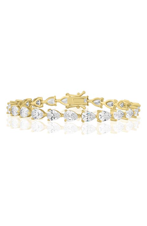 Pear Shape Cubic Zirconia Tennis Bracelet