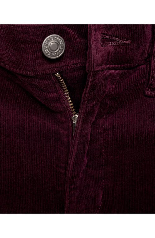 Mango Sienna Crop Flare Corduroy Jeans In Wine