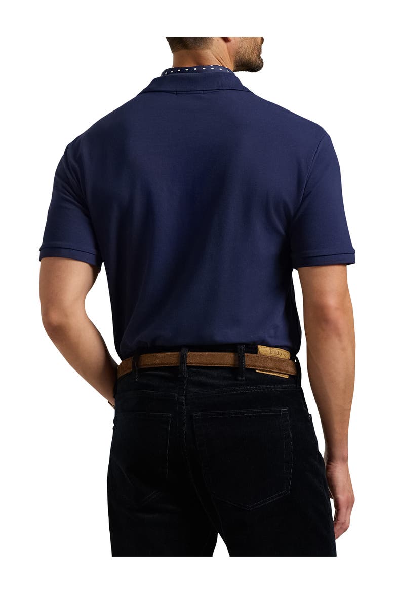 Big & Tall Johnny Collar Mesh Polo Shirt, Alternate, color, REFINED NAVY
