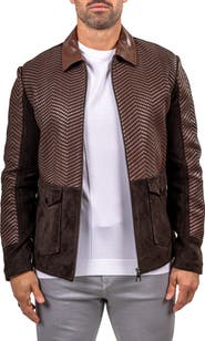 Maceoo Textured Leather Jacket