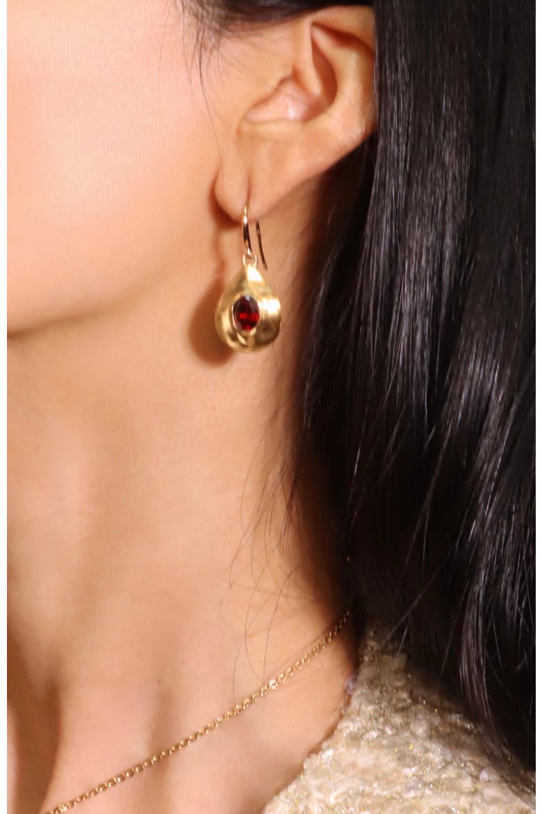 Fig Hook Earrings, Alternate, color, Red & Gold