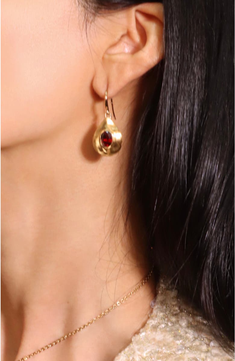 RC RETRO CHIC Fig Hook Earrings, Alternate, color, Red & Gold