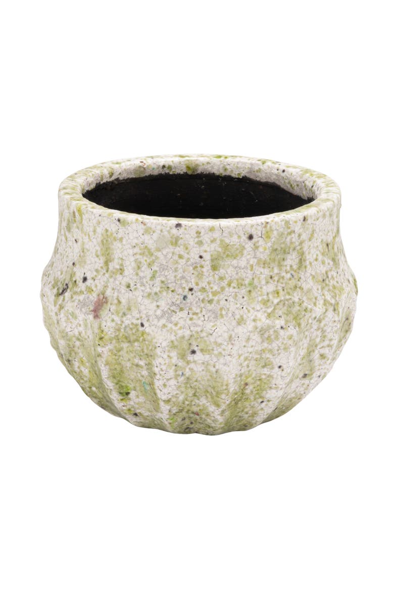 Storied Home Planter with Crackle Glaze, Main, color, Green