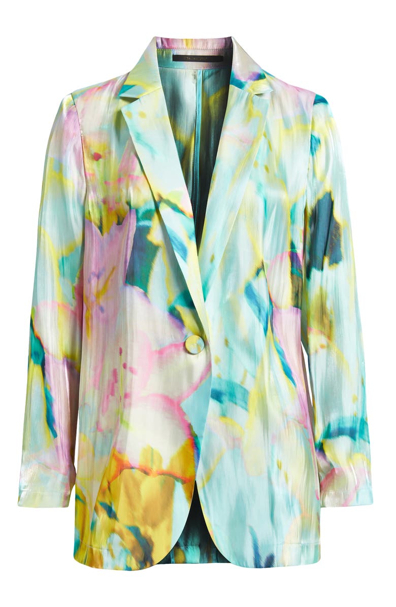KOBI HALPERIN Joan Print One-Button Satin Blazer, Alternate, color, Capri Multi
