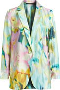 KOBI HALPERIN Joan Print One-Button Satin Blazer
