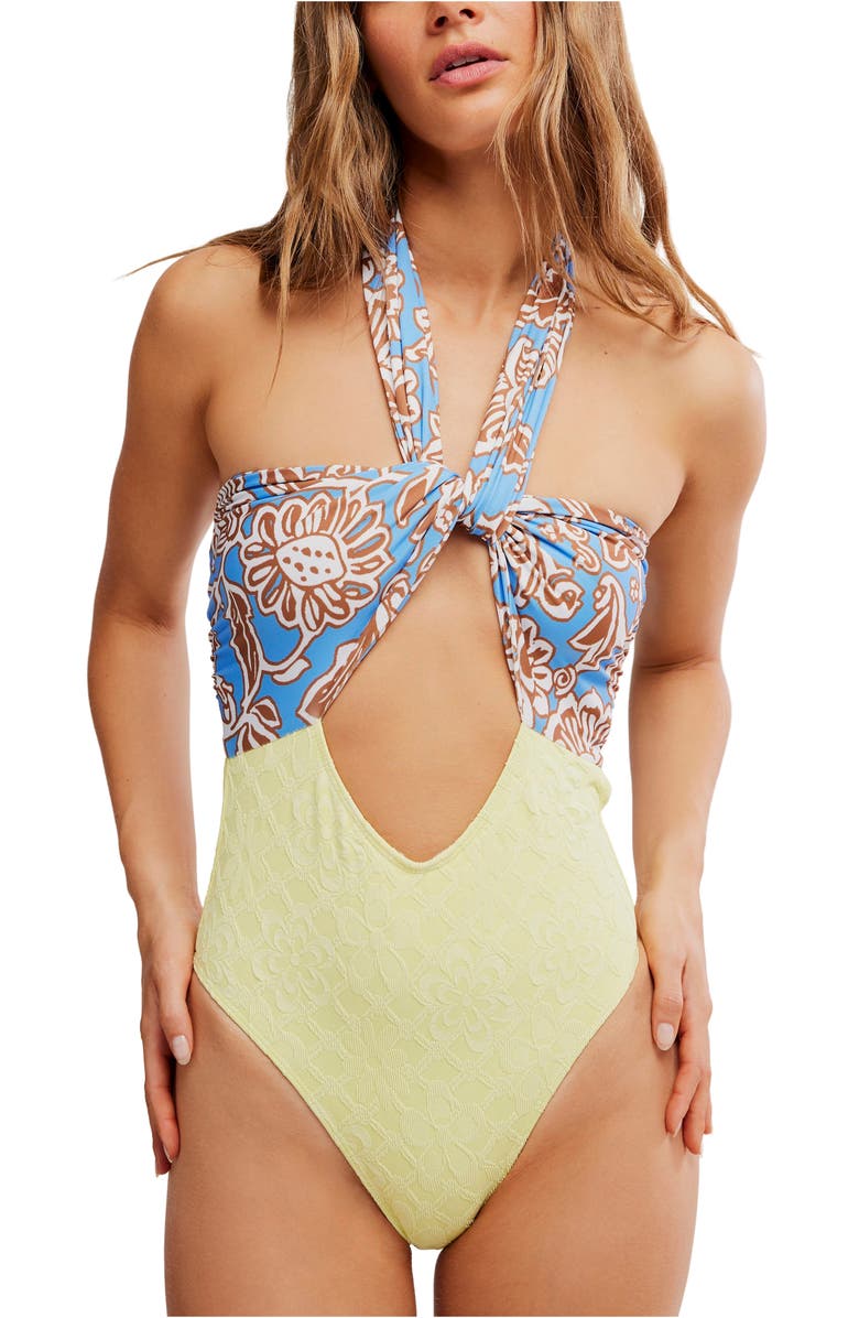 free-est by Free People Miley Convertible One-Piece Swimsuit, Alternate, color, Moonlit Oasis