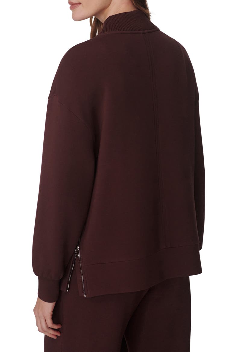 Novi Longline Mock Neck Sweatshirt, Alternate, color, DEEP MAHOGANY