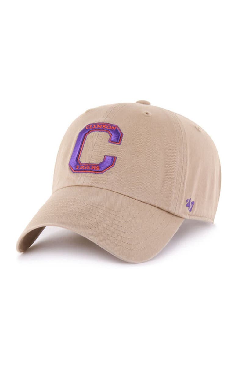 '47 Men's '47 Khaki Clemson Tigers Vault Clean Up Adjustable Hat, Main, color, 
