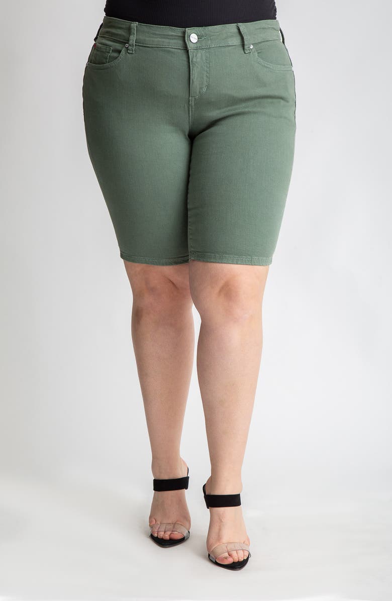 SLINK Jeans Denim Bermuda Shorts, Main, color, Myrtle