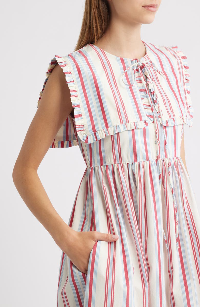 Damson Madder Josephine Stripe Organic Cotton Midi Dress, Alternate, color, 