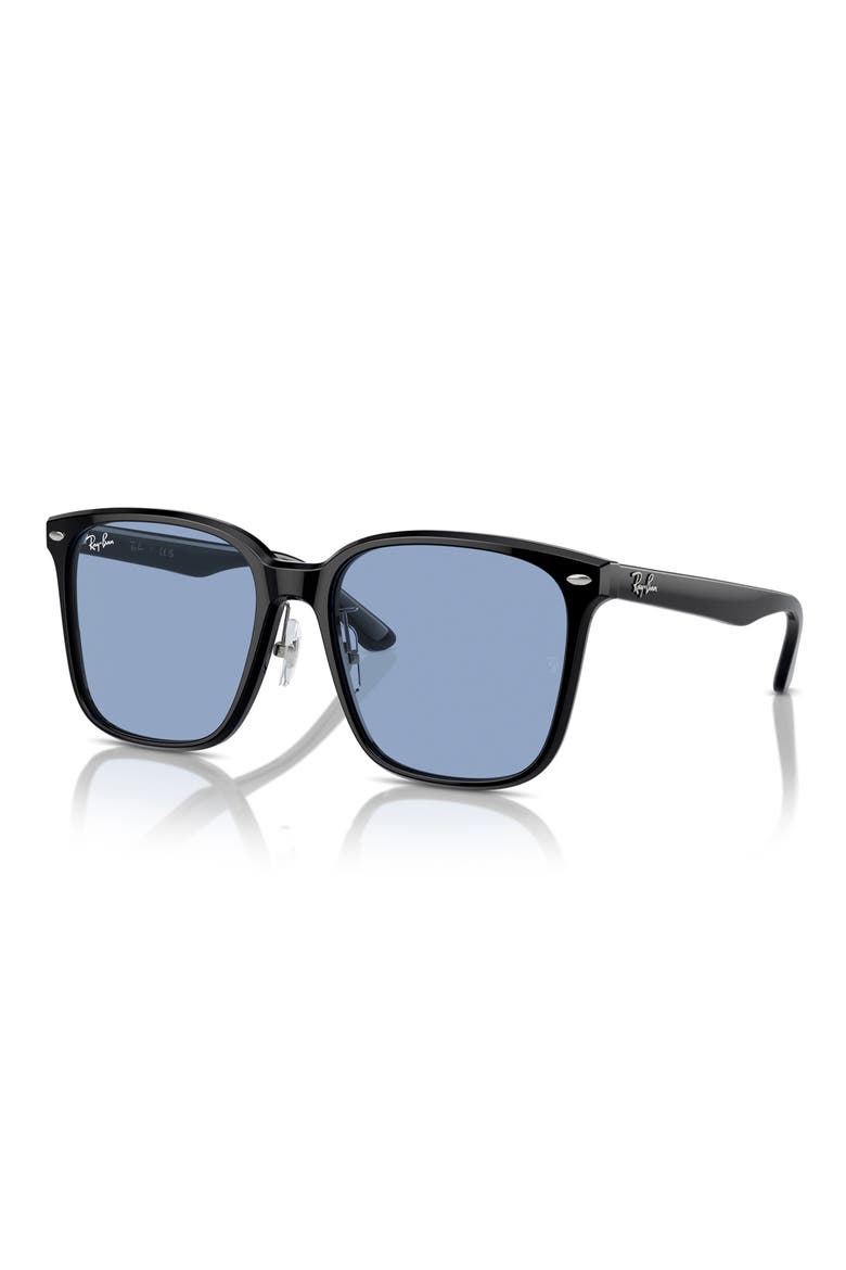 Slim Square 57mm Sunglasses, Alternate, color, BLACK