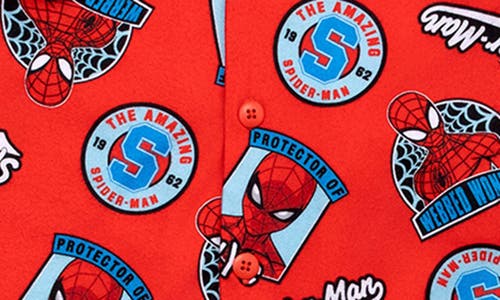Ame Kids' Spider-man Long Sleeve Pajamas In Red