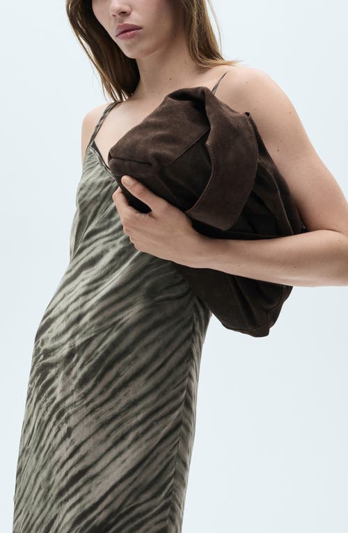 Shop Mango Print Double Strap Slipdress In Green