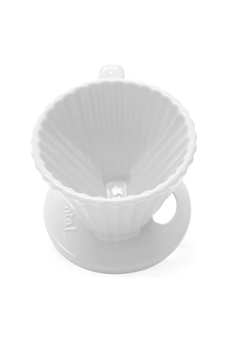 8 ounce Lotus Ceramic Pour Over Coffee Filter, Alternate, color, White